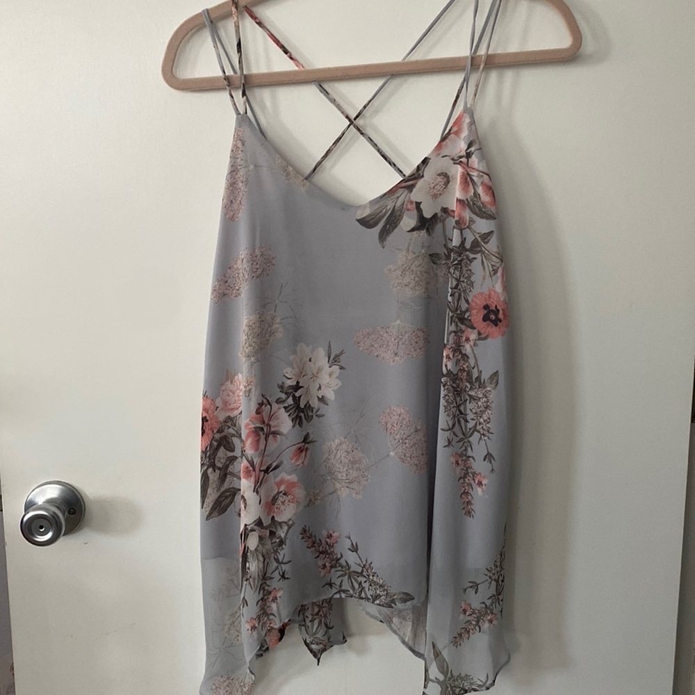 Embrace Gray Cross-Back Top